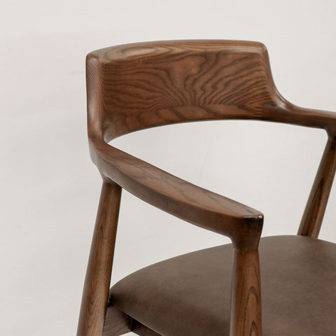 Ealing Dining Chair Brown Leather - Haute Couture