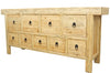 Large Nine Drawer Parq Reclaimed Elm Sideboard - Handcrafted Farmhouse Chic
