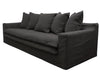 Black Keely Slipcover Sofa / Lounge 3 Seater