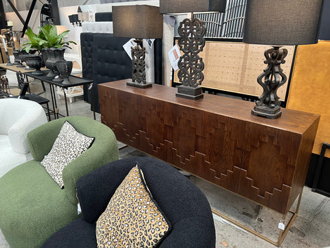 Natural Brooklyn Sideboard Iron & Oak Modern Geometric Chic