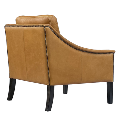 Ralph Armchair / Occasional Chair Vintage Cognac Leather & Oak Wood