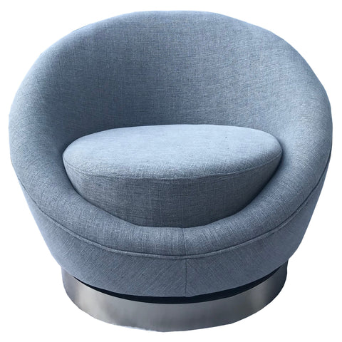 Amour Swivel Lounge Chair Modern Couture - Grey & Silver