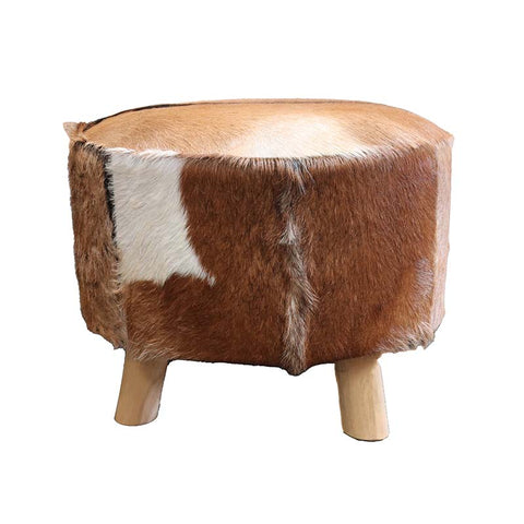 Billie Brown & White Goat Hide Coffee Table