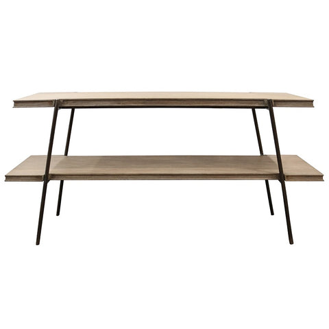 Porto Double Tier Shelving Unit / Console Table / Hall Table - Industrial Country Chic