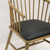 Ankara Wood & Black Leather Dining Chair / Occasional Chair