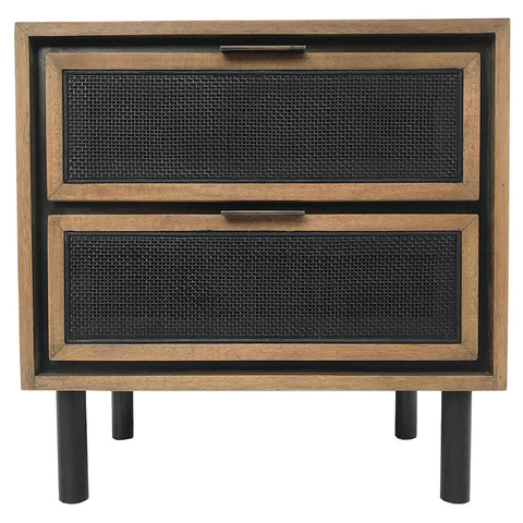 Nelson Modern Wood & Rattan Rectangle Console Table / Hall Table