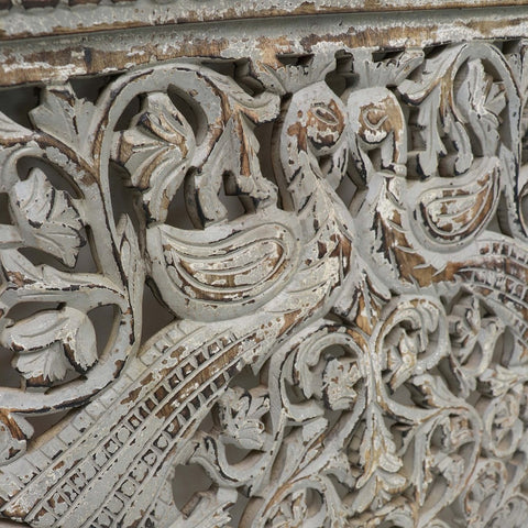 Exquisite Shabby Chic Chandri Carved Reclaimed Teak Wood Wall Art Pannel