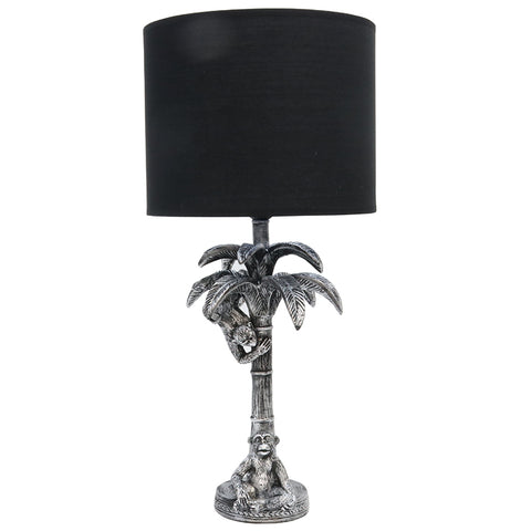 Whimsical Sculptural Graphite/Black Monkey Table Lamp