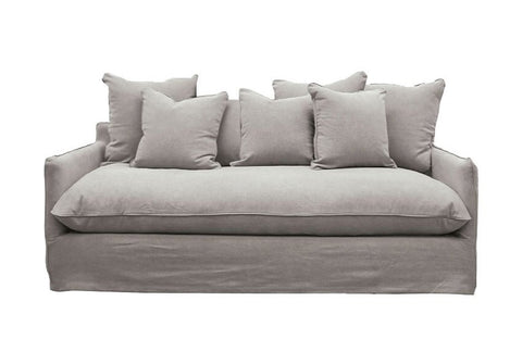 Lotus Luxurious Modern Slipcover 2 Seater Sofa / Lounge Cement Grey Colour