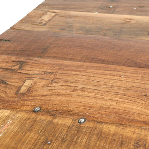 Original Metal Edge Rustic Wood Interior Design Coffee Table