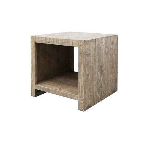 Portland Bedside Table / Lamp Table Reclaimed Pine - Natural Colour