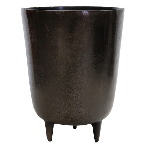 Aluminium Smoke Black Tripod Pot Decorative Showpiece Ornament