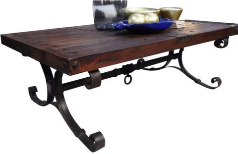 Hand Forged Iron & Reclaimed Wood Talamantes Coffee Table