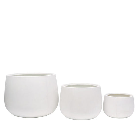 Ahuriri White Concrete Outdoor Planter - Smaller
