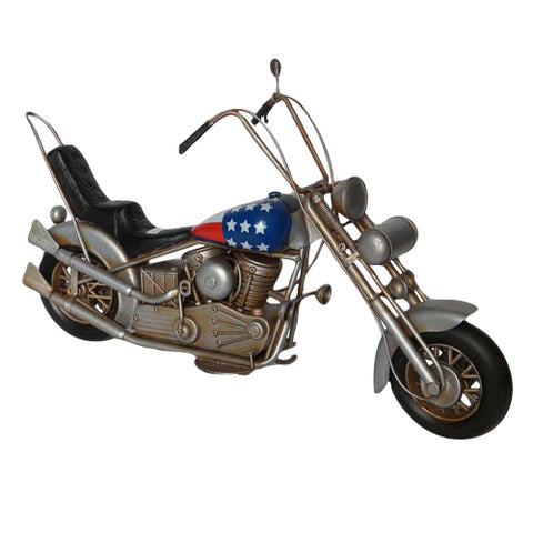 XL Americana Stars & Stripes Vintage Styled Chopper Motorbike Model Replica Ornament