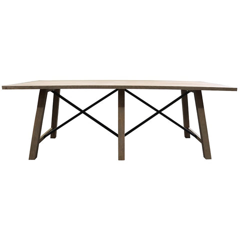 Castleford Oak & Iron Dining Table - Modern Chic