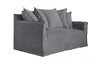 Vegas Two Seater Grey Linen Sofa / Lounge