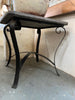 Cantera Stone Side Table With Black Handforged Iron Base