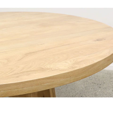 Florida Oak Round Dining Table With Cone Base