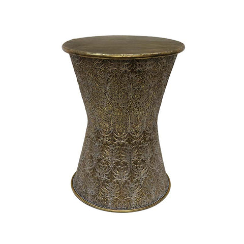 Eden Side Table Modern Chic Texture & Gold Wash