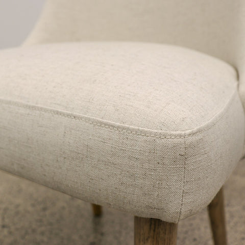 Genoa Wood Dining Chair - Cream Linen