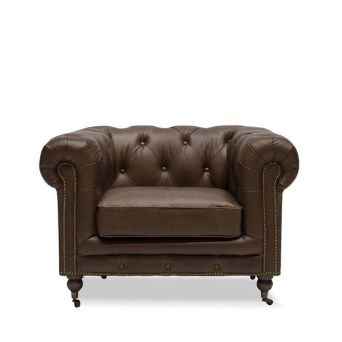 Stanhope Chesterfield Nutmeg Luxury Leather Sofa / Lounge Armchair
