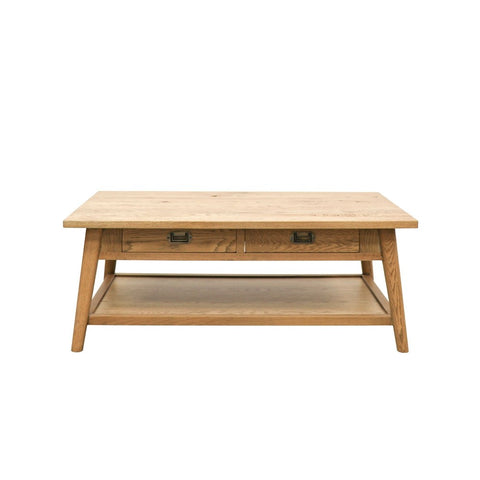 Vaasa Scandinavian Style American Oak Coffee Table 2 Drawer