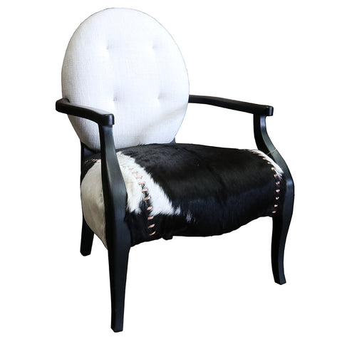 Virginie Goat Hide Carver Armchair / Occasional Chair