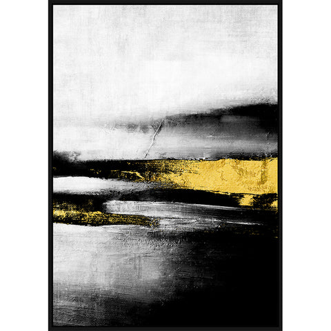 Greyscale Golden Foil Abstract Canvas Wall Art 1.03m x 1.43m