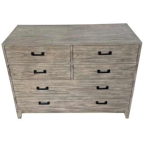 Harvey Dark Oak Modern Rustic Commode / Bedside Table - Six Drawer