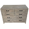 Harvey Dark Oak Modern Rustic Commode / Bedside Table - Six Drawer