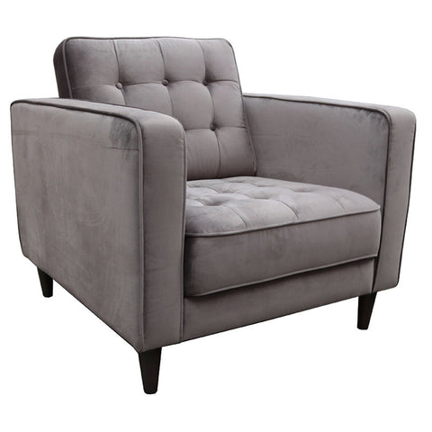 Puerto Grey Velvet Luxurious Sofa / Lounge Armchair
