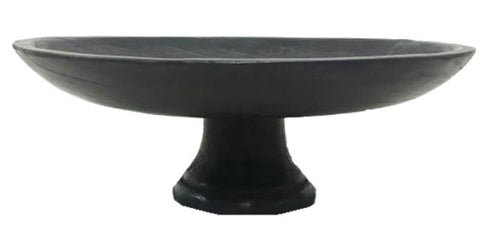 Pedestal Platter / Decorative Bowl Charred Blackened Wood