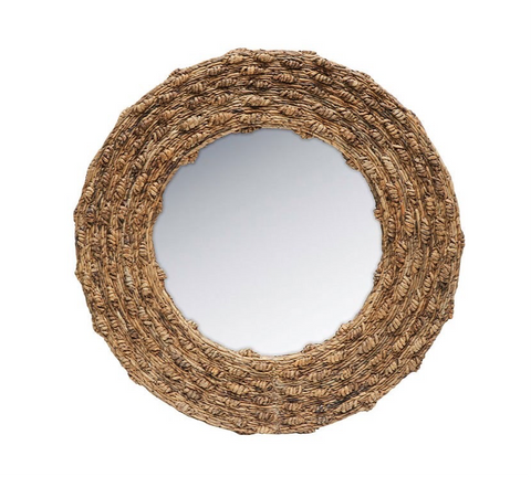 Rafina Banana Bark Rattan Aesthetic Wall Mirror