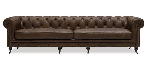 Ultimate Leather Luxury Sofa / Lounge Stanhope Chesterfield 4 Seater - Nutmeg