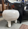 White Donut Shaped Solid Wood Side Table