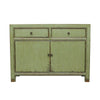 Vintage Green Shabby Chic Oriental 2 Door Sideboard Table