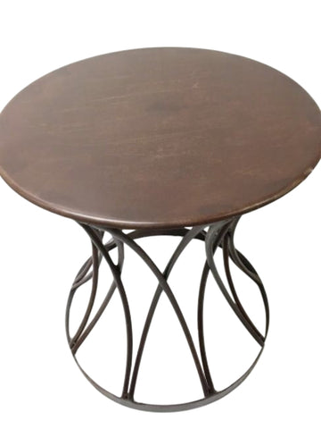 Equipale Style Rustic Iron Side / Alcove / Lounge Table (Rust Brown)