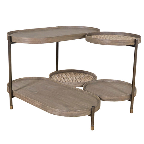 Amba Coffee Table Beech Wood & Rattan Cane