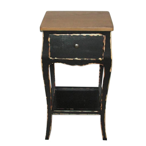 Villa Alcove Table Queen Anne Shabby Chic Distressed Black Wood