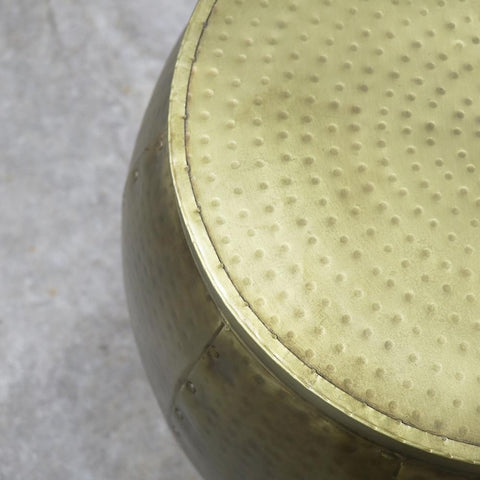 Large Chandri Hammered Brass Textured Side Table - Eye Catching