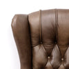 Sanford Wingback Antique Style Armchair / Occasional Chair Nutmeg Italian Leather