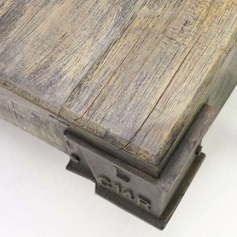 Dark Railway Vintage Baggage Trolley Recycled Coffee Table - Rustic Industrial Statement Piece