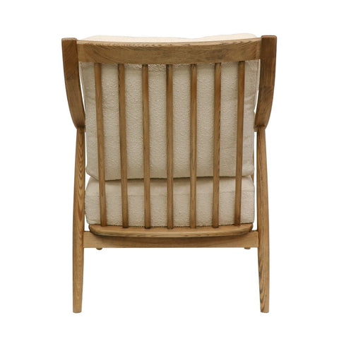 Greer Modern Geometric Armchair / Occasional Chair - Ivory Boucle Fabric