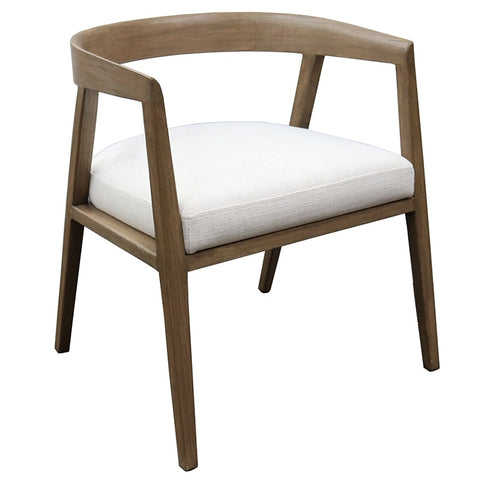 Barran Beech Wood & Linen Carver Lounge Chair Armchair