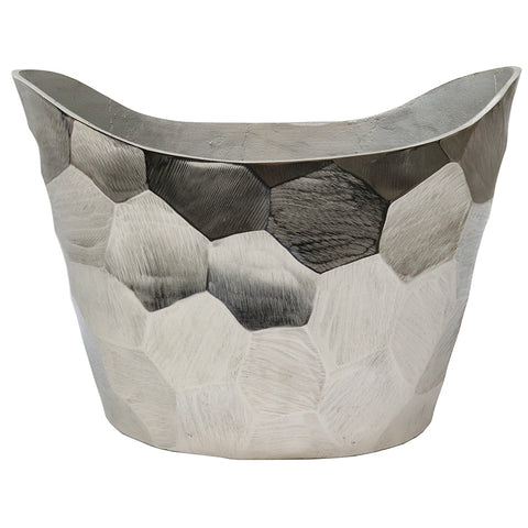 Aluminium Chisel Oval Wine Cooler Tub Rustic Chic - Great Gift / Home Décor