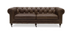 Leather Luxury Sofa / Lounge Stanhope Chesterfield 3 Seater - Nutmeg