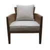 Sirocco Lounge Chair / Armchair Stylish Rattan & Oak - Ivory Cotton