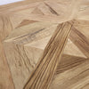 Cumbria Geometric Inlay Reclaimed Elm Wood & Iron Base Side Table