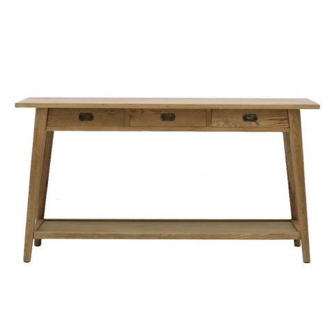 Three Drawer Vaasa Console Table Scandinavian Style American Oak